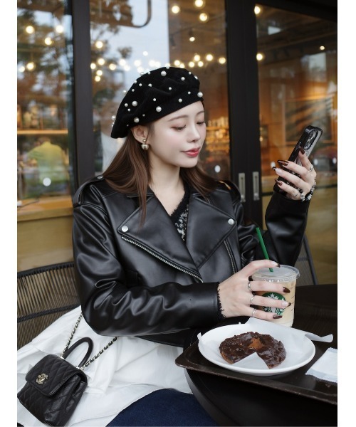 Darich（ダーリッチ） レザージャケット ライダース ドロップショート