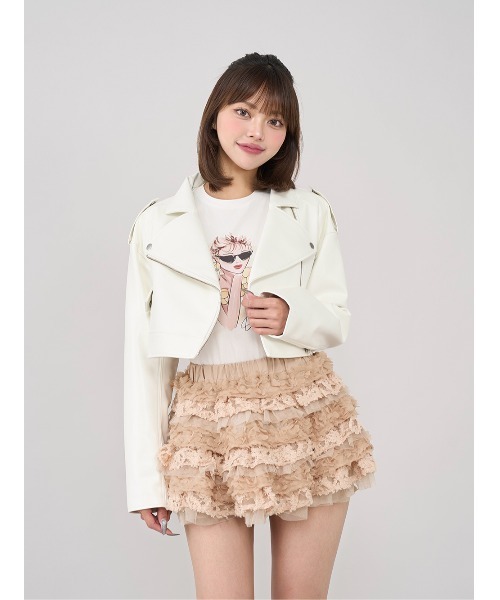 Darich（ダーリッチ） レザージャケット ライダース ドロップショート