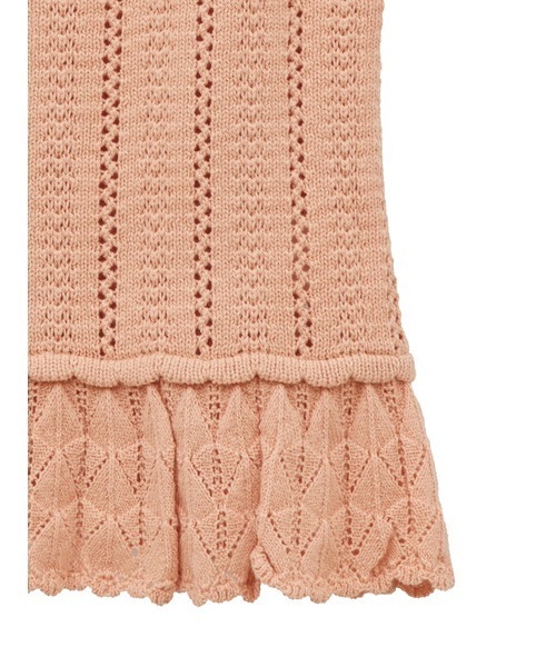 PINK HOUSE（ピンクハウス） ベスト ジレ ホワイトローズモチーフ