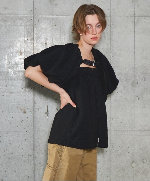 MAISON SPECIAL（メゾンスペシャル） ブラウス シャツ Jacquard Volume