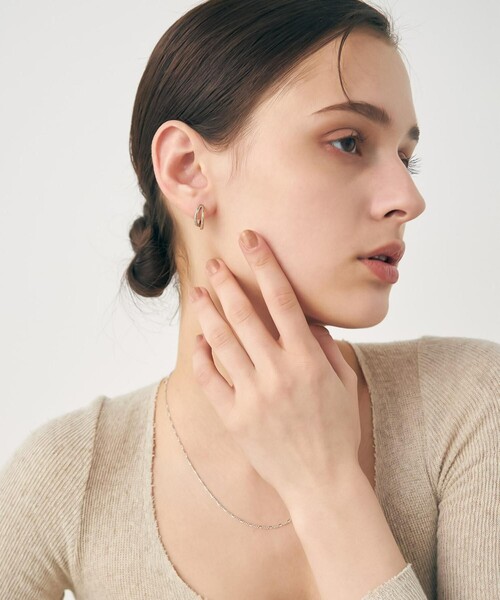 ete（エテ） ピアス ダブルライン バイカラー ハグピアス レディース