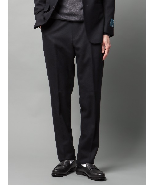 スラックス テーパードパンツ 尾州 ウールカシミヤブレンド ツイル