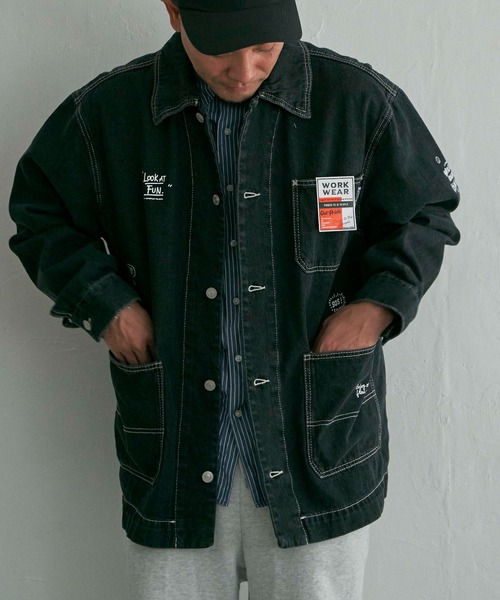 NO NEED（ノーニード） ブルゾン アウター ラクガキプリント デニム