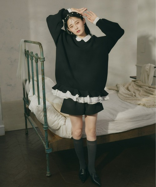 Olu.（オルドット） トレーナー スウェット フリルレイヤード