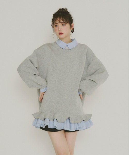 Olu.（オルドット） トレーナー スウェット フリルレイヤード