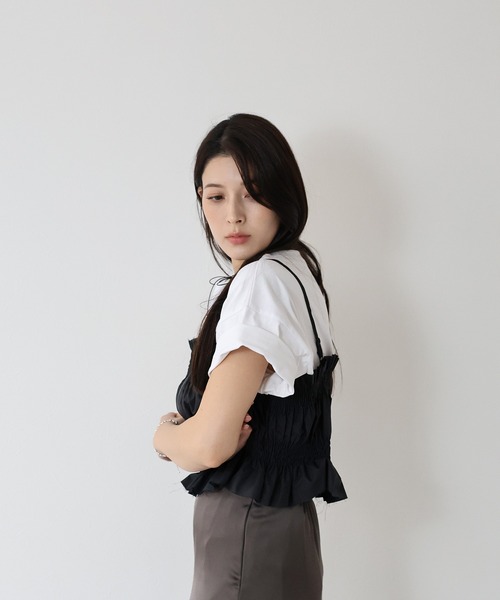 J by blue（ジェイバイブルー） キャミソール シャーリングビスチェ