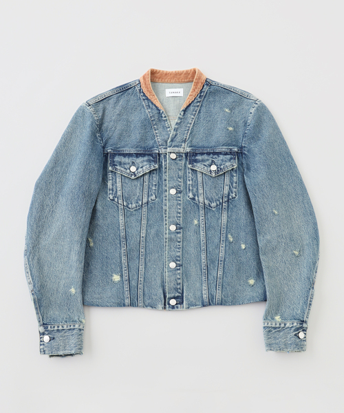 TANAKA（タナカ） デニムジャケット gジャン NO COLLAR TRUCKER JACKET