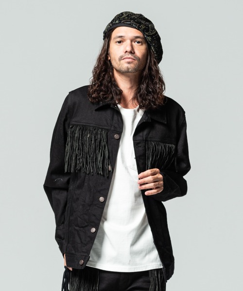 glamb（グラム） デニムジャケット gジャン Fringe denim JKT