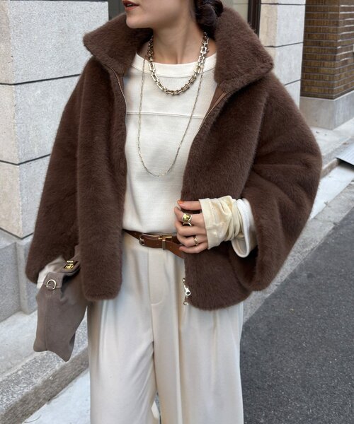 DouDou（ドゥドゥ） コート アウター フェイクファーリバーシブル