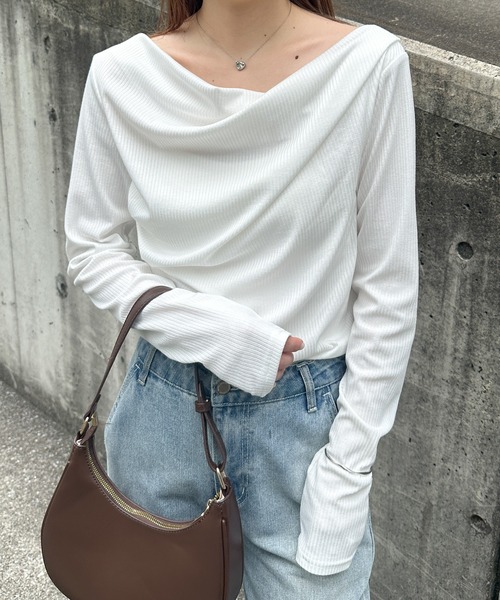 RANAN（ラナン） tシャツ 「26SS新色追加」2WAYドレープオフショル