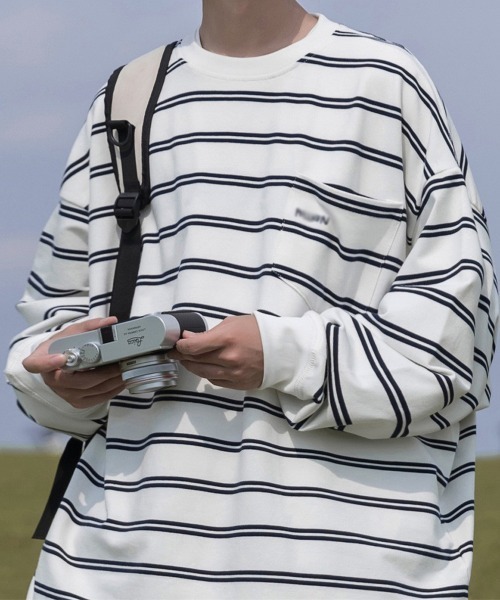 NEW GENTLEMAN tシャツ ホライズンボーダー オーバーサイズロンT