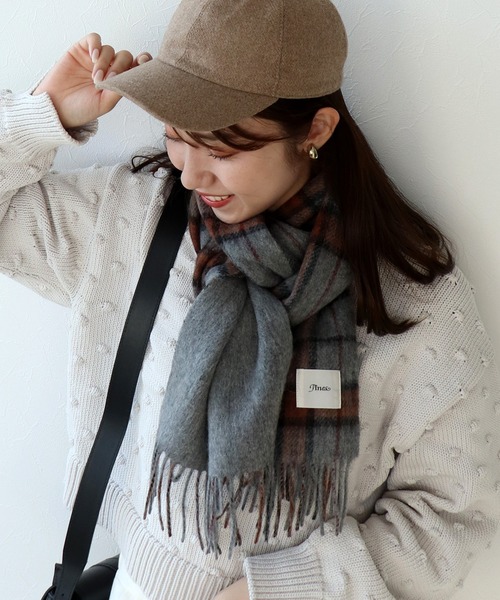 Jines（ジネス） ストール マフラー ウールカシミア リバーシブル