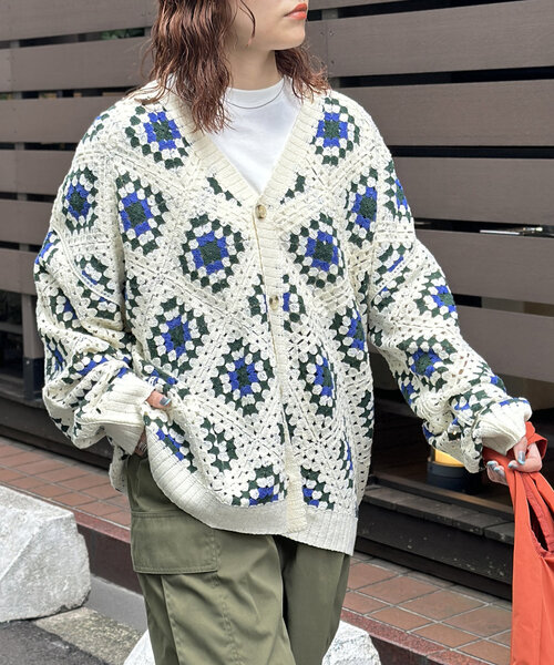 CPCM（シーピーシーエム） カーディガン クロシェ編みカーディガン