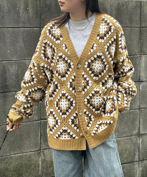 CPCM（シーピーシーエム） カーディガン クロシェ編みカーディガン