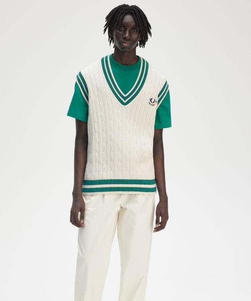 FRED PERRY（フレッドペリー） ベスト ジレ Cable Knit Tennis Vest