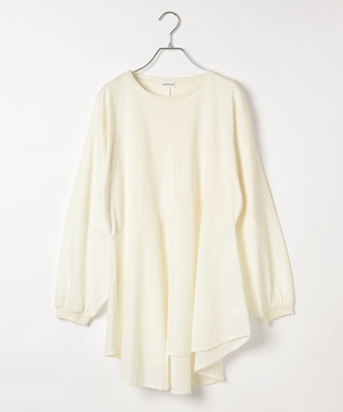 LEPSIM（レプシィム） tシャツ 異素材アシメ切り替え長袖チュニック
