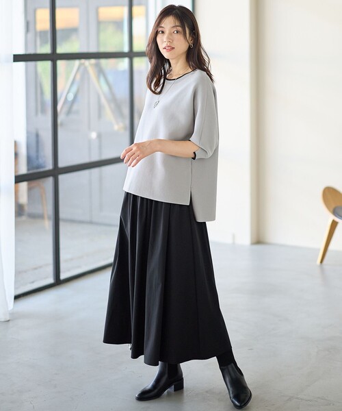ANY（エニィ） セットアップ 「2SET」バイカラーニット×布帛スカート