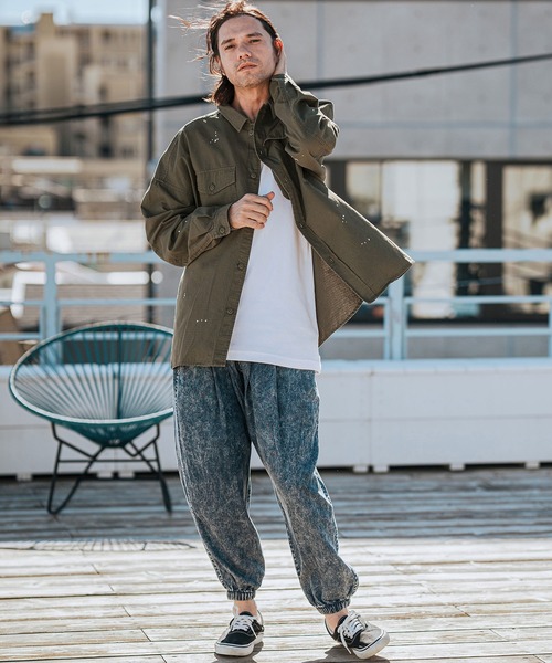 CAMBIO（カンビオ） シャツ ms5923-Biowash Ripstop Paint Shirts