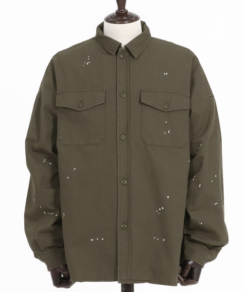 CAMBIO（カンビオ） シャツ ms5923-Biowash Ripstop Paint Shirts