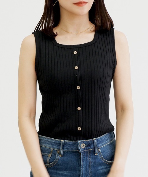 CLOTHY タンクトップ ノースリーブ 「ブラ紐もナチュラルに隠せる
