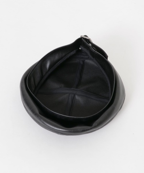 SMELLY（スメリー） 帽子 ベレー帽 フェイクレザーバックルベレー