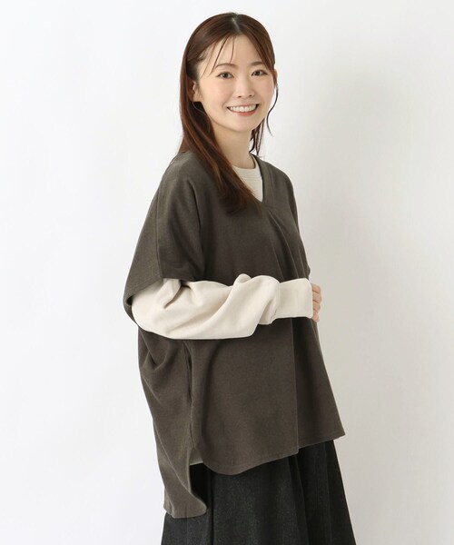 one'sterrace（ワンズテラス） ベスト ジレ スムースVネックプル