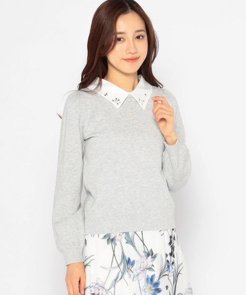 MISCH MASCH（ミッシュマッシュ） ニット セーター ビジュー衿付き