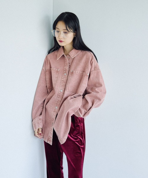 LEPSIM（レプシィム） ブラウス シャツ フリンジパッチ／BIGデニム