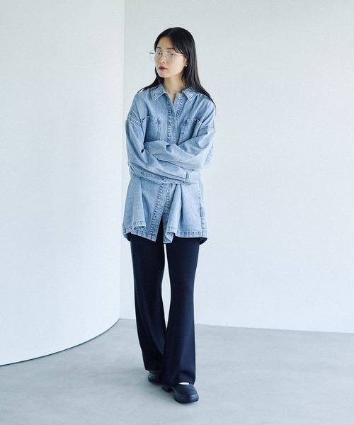 LEPSIM（レプシィム） ブラウス シャツ フリンジパッチ／BIGデニム