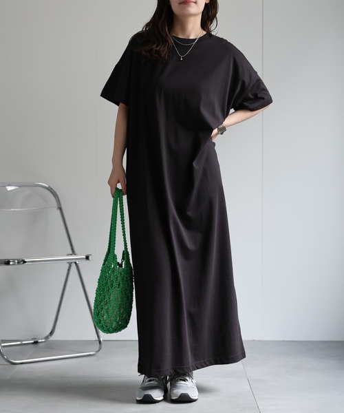 ap retro ワンピース リラクシーロングTeeワンピース / ピグメント加工