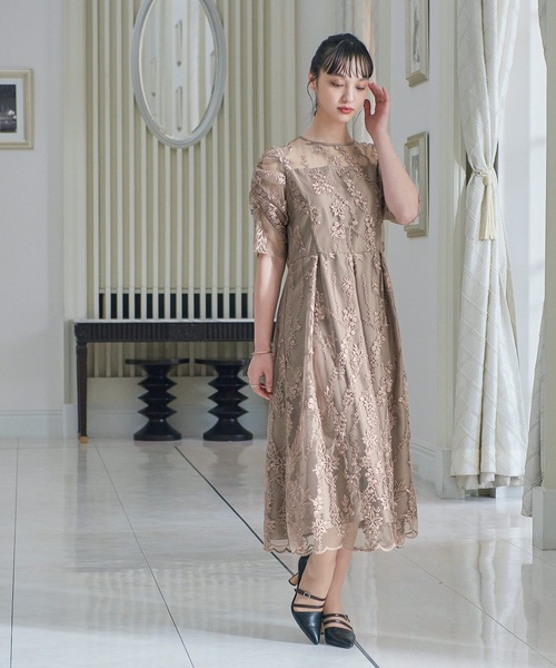 niana（ニアナ） ドレス 刺繍レース バックリボン パーティードレス