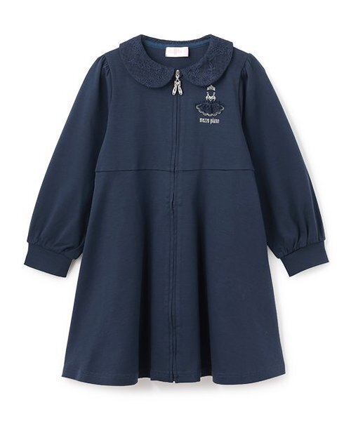 mezzo piano ワンピース 「バレエ」衿つき 前開きカットワンピース