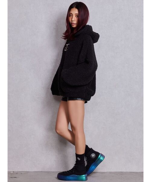 GYDA（ジェイダ） パーカー Symmetry GYDAボアパーカー レディース