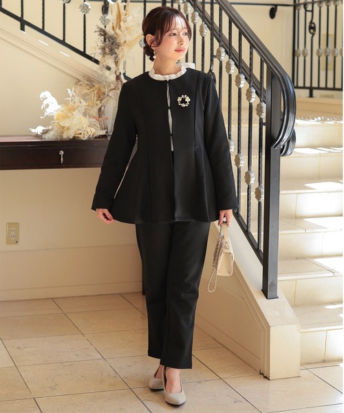 セットアップ 「 セレモニー 」 低身長向けサイズ ペプラムジャケット