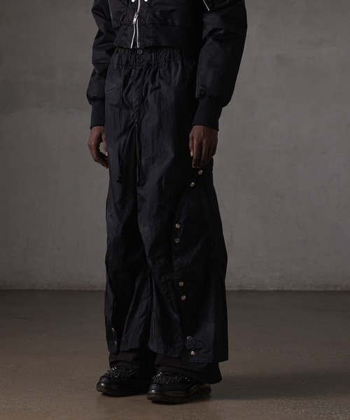 GRANCY パンツ 「GRANCY」Button Layered Design Nylon Pants / ボタン