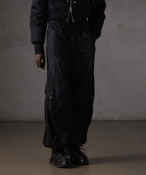 GRANCY パンツ 「GRANCY」Button Layered Design Nylon Pants / ボタン