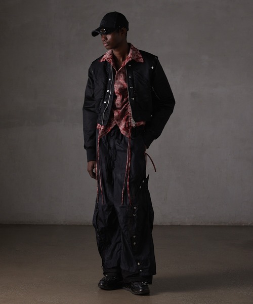 GRANCY パンツ 「GRANCY」Button Layered Design Nylon Pants / ボタン