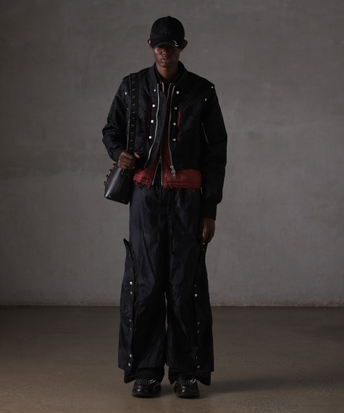 GRANCY パンツ 「GRANCY」Button Layered Design Nylon Pants / ボタン