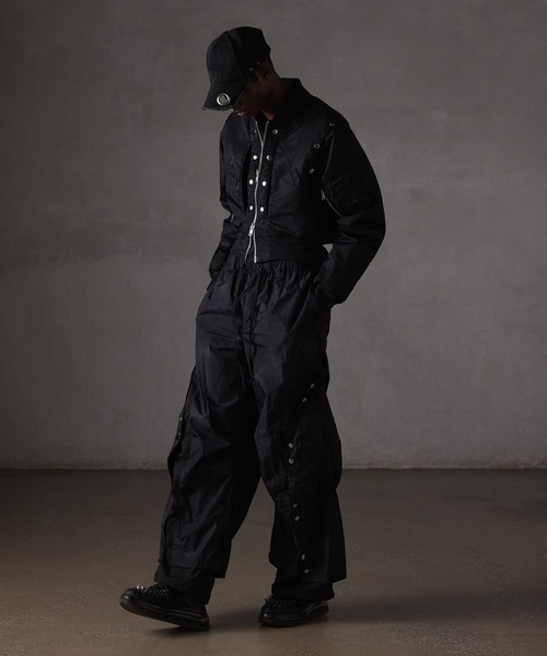 GRANCY パンツ 「GRANCY」Button Layered Design Nylon Pants / ボタン