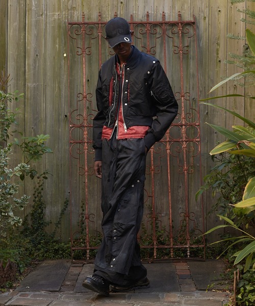 GRANCY パンツ 「GRANCY」Button Layered Design Nylon Pants / ボタン