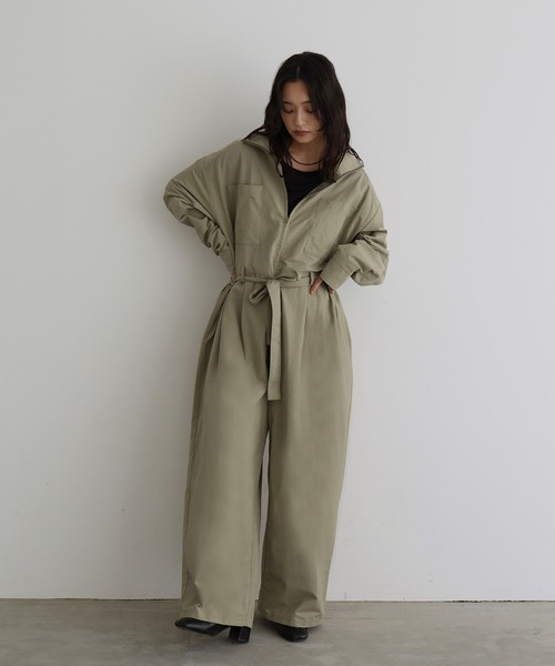 hellam（ヘラム） オールインワン 合繊ツイル スタンドカラージャンプ