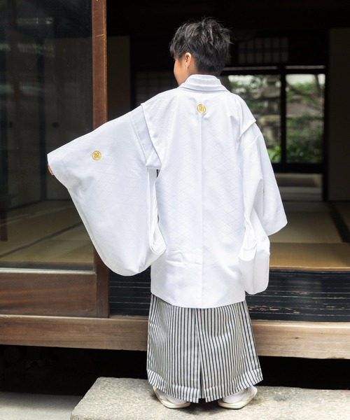 KIMONOMACHI 着物 ボーイズ 羽織袴セット 男の子 10歳 13歳 金刺繍紋