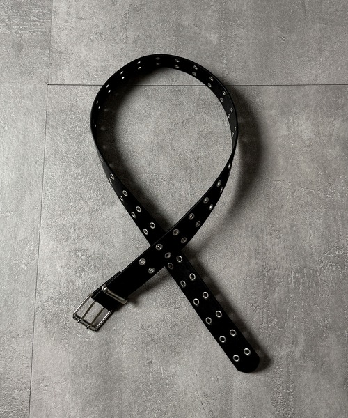 Amilige（アミリージュ） スカート ハトメベルト付きPUフレアスカート