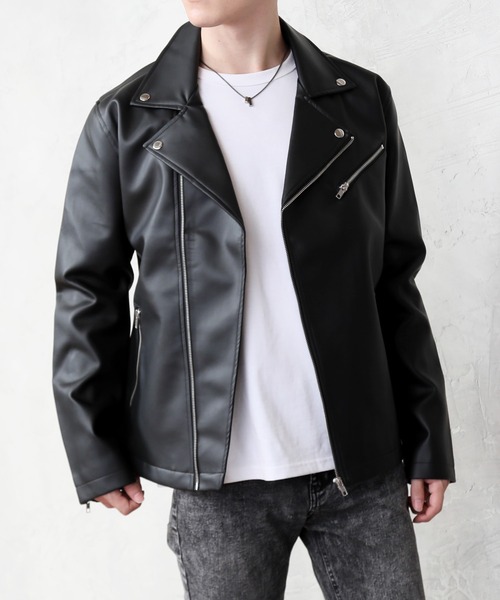 ASM ダブルジップ シングルライダース バイカー 山羊革 楽天市場