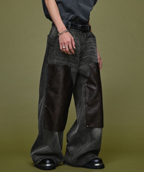 Nebula Fusion ジーンズ 13oz double knee design faded baggy denim