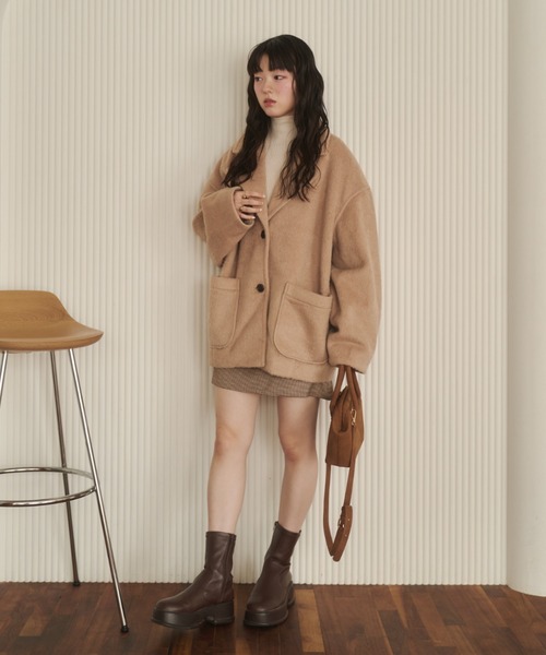 REMOON コート アウター シャギーコート レディース : ZOZOTOWN Yahoo