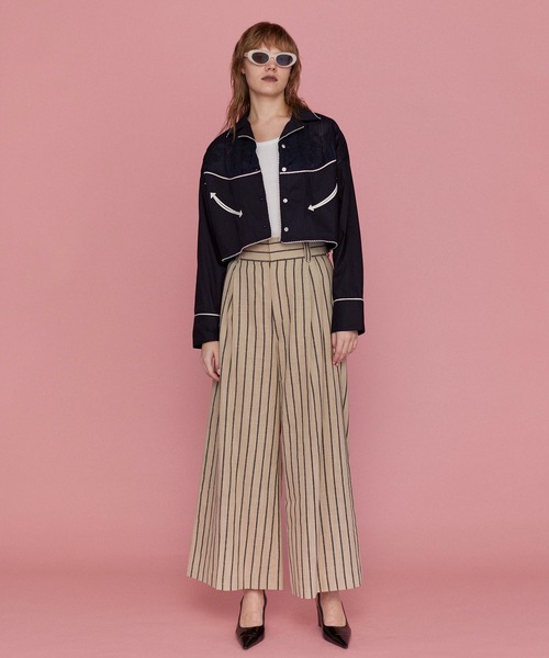 MAISON SPECIAL（メゾンスペシャル） スラックス パンツ Stripe Tack