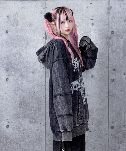 Amilige（アミリージュ） トレーナー スウェット 猫耳クロスパーカー