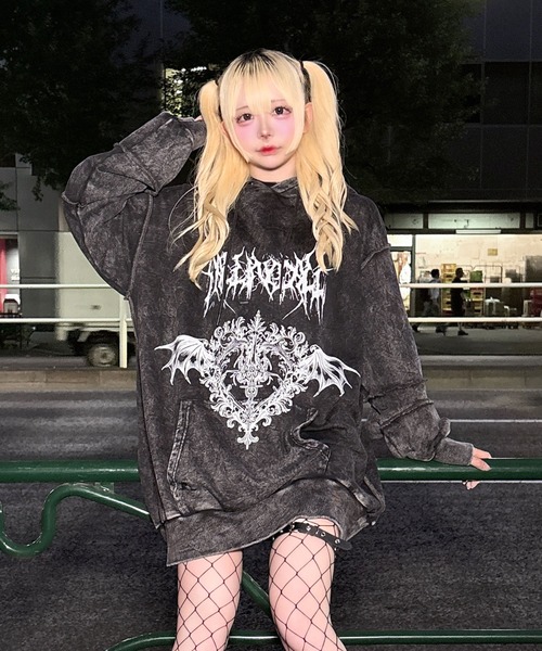 Amilige（アミリージュ） トレーナー スウェット 猫耳クロスパーカー