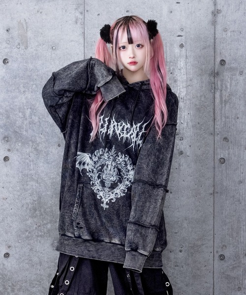 Amilige（アミリージュ） トレーナー スウェット 猫耳クロスパーカー